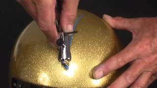 Demonstration of Beugler Pinstriper pinstriping a helmet using tape as a guide [upl. by Kilan]