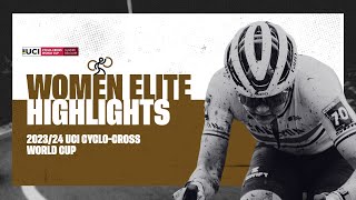 Gavere  Women Elite Highlights  202324 UCI Cyclocross World Cup [upl. by Rehpotsirhk]