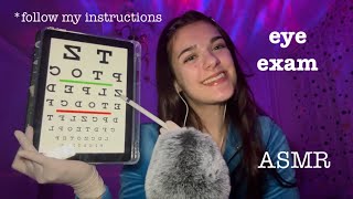 eye exam roleplay 👩‍⚕️👁️ ASMR  light triggers etc [upl. by Meneau525]