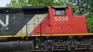 CN 5335 running an Eastbound local freight train through Vicksburg MI [upl. by Htennek35]