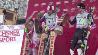 Adelboden slalom podium and top three in crane highlights [upl. by Odey]