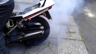 FIRST BURNOUT ON MY BROTHERS HONDA VF500F [upl. by Inverson]