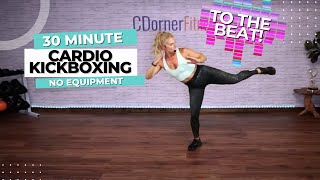 30 Minute Cardio Kickboxing Workout  No Equipment [upl. by Nodnorb]