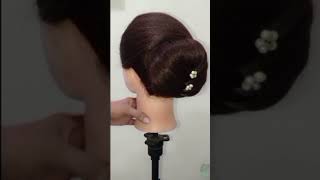 Bun Hairstyle Tutorial  wow Khushboo hairstyle trending viralvideo wedding latest new shorts [upl. by Furie]