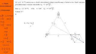 513 Fizykamax elektrostatyka ładunki w wierzchołkach trójkąta równobocznego [upl. by Nwahsyd]