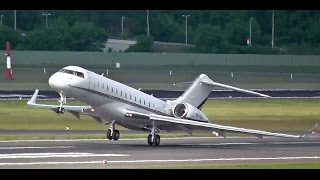 Very cool takeoff and rare  NetJets Europe Bombardier BD7001A10 Global Express Berlin Tegel [upl. by Etterual]