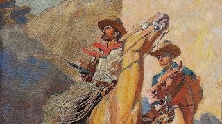 Maynard Dixon Cowboys Painting Restoration Art Conservation [upl. by Nnyliak]