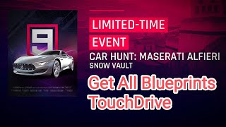 Asphalt 9 Maserati Alfieri Car Hunt  Get All Blueprints  TouchDrive [upl. by Seraphina]