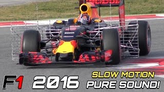 F1 2016 SOUND ENGINES amp SlowMo  RedBull Racing Vs Renault F1 [upl. by Jolene]