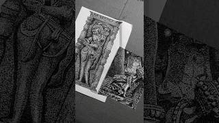 Sculpture Drawing using Ball PenPointillism Art trending drawing viral art shorts shortvideo [upl. by Pomfrey]