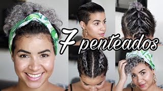 7 PENTEADOS PARA CABELOS CURTOS CACHEADOS pixietaperedbigchop  Camilla Santana [upl. by Ecikram]