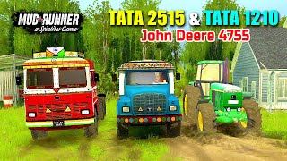 TATA 2515 amp TATA 1210 Truck Trying Hard To Unlock Garage 😱 Spintires Mudrunner  Aftermath Map 1 [upl. by Opaline221]