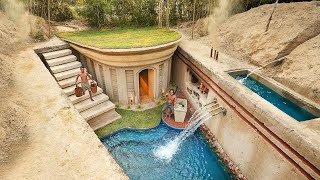 100 Days Building A Modern Underground Hut With A Grass Roof And A Swimming Pool [upl. by Madelyn]