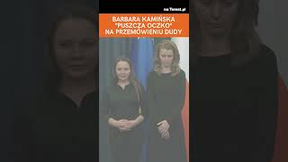 Kamińska puściła oczko w trakcie przemówienia Andrzeja Dudy shorts polityka [upl. by Meldon11]