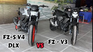 Yamaha FZS V4 DLX vs FZ V3 Comparison which is better for you [upl. by Gora]