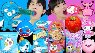 ASMR ICE CREAM PINK BLUE PARTY 다양한 블루 핑크 아이스크림 젤리 먹방 DESSERTS JELLY CANDY MUKBANG EATING SOUNDS 咀嚼音 [upl. by Ahset]