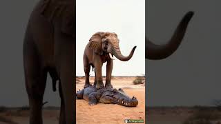 The crocodile was trampled to death by the elephant [upl. by Detta]