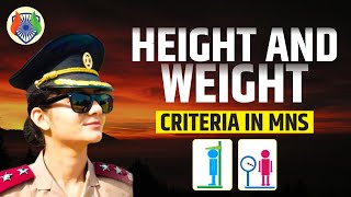 Height and Weight criteria in MNS  MNS Medical criteria  MNS 2024 mns2024 mns bestmnscoaching [upl. by Honora]