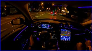 New 2022 MercedesBenz C200  POV Night Drive  Ambient Color Lighting  Demonstration [upl. by Hterrag919]