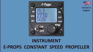 EPROPS use of the Regulator  Constant Speed Propeller GLORIEUSE in English [upl. by Eleirbag]