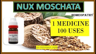 NUX MOSCHATA  HOMEOPATHIC MEDICINE  1 MED 100 USES  Memory pterygium drpriyankashomeopathy [upl. by Adnamahs804]