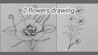 flowers drawing 2beautiful Flowers drawing designspencil art for beginnersUKarts786 [upl. by Latoye355]