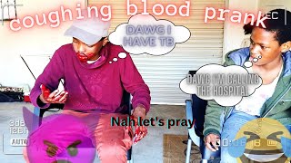 Coughing Blood Prank On My BEST FRIEND  South African YouTuber  Prank [upl. by Nerrej]