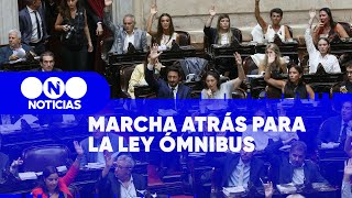 LEY ÓMNIBUS SE CAYÓ la SESIÓN y VUELVE a COMISIÓN  Telefe Noticias [upl. by Elagibba]