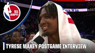 Tyrese Maxey reflects on huge 4th quarter to leads 76ers past Cavs  NBA on ESPN [upl. by Ben]