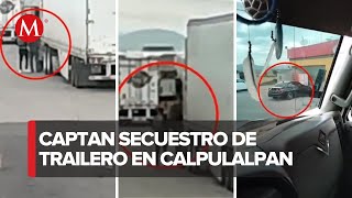 Graban asalto y secuestro de un trailero en Tlaxcala [upl. by Laughlin]