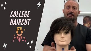 Taglio uomo medio corto College haircut  Corso taglio capelli [upl. by Roleat]