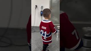 The BEST 2 year old hockey player🤩 baby cute cutebaby hockey [upl. by Ellenaj]