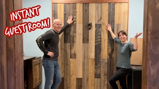 DIY Rustic Barn Wood Murphy BedFolding Wall Bed [upl. by Nosned]