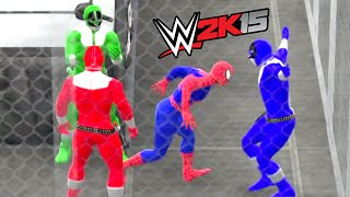 WWE 2K15  The Amazing SpiderMan vs POWER RANGERS  EPIC BATTLE [upl. by Amhser]