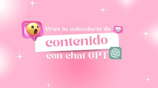 Workshop Crea tu calendario de contenido con chat GPT [upl. by Wilterdink665]