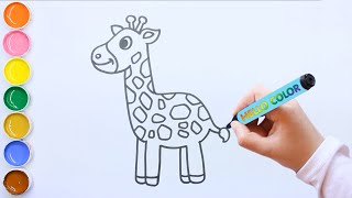 How to Draw a Giraffe Step by Step  Animals for Kids [upl. by Norah129]