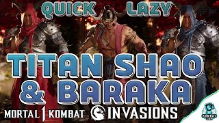 Mortal Kombat 1 Titan Battle SHAO amp BARAKA  War Horn Talisman EZ Rewards [upl. by Pinsky476]