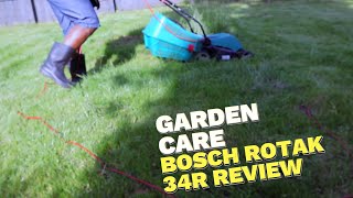 Garden Care with Bosch Rotak 34r Mower Review White Noise White Sound  Vinneltv [upl. by Rumney]