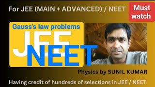 Electrostatics 11 problems on Gauss law by Sunil Sir JEENEETclass 12BHOUTIKIIITJEE [upl. by Halsy]