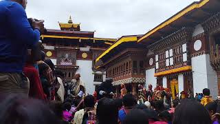 tshechu bhutanculture colorfulfestival maskdance atsara gururinpoche bhuddism padmasambhava [upl. by Rigby]