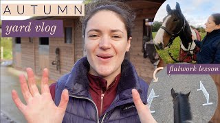 Autumn Yard Vlog  Woody Update  Flatwork Lesson  Riding With Rhi  UK Equestrian YouTuber [upl. by Uah]