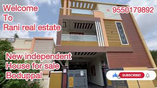 SR002New independent house for sale in Boduppal to Chengicherla near to main road 150 Sqyrds [upl. by Aienahs62]