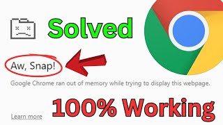 How To Fix Aw Snap Google Chrome Error  technicalfazal804 [upl. by Rangel229]