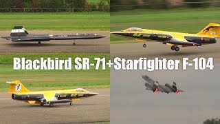 2x RC Jets Legends Display SR71 BlackbirdStarfighter F104 Huge Turbine Model [upl. by Merkley]