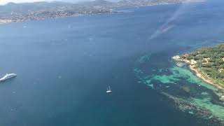 EC 130 Startup takeoff SaintTropez and landing Monaco Cockpit view [upl. by Chace]