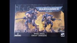 Imperial Knights Knight Armigers Unboxing Warhammer 40000 Games Workshop [upl. by Tnahsarp428]