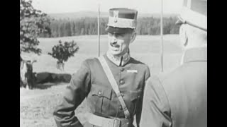 King Haakon VII of Norway inspecting a military exercise in 1937 [upl. by Vitalis958]