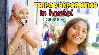 First Time making video with Tripod in hostel 😍 Tripod experience [upl. by Cocke]