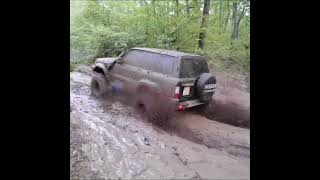 Nissan Patrol GR Y61 ZD30 on 40s Off Road in Mud patrol nissanpatrol thebest4x4channel [upl. by Trinatte]