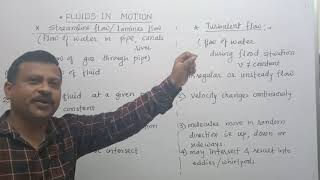 MECHANICAL PROPERTIES OF FLUIDS L12 FLUIDS IN MOTION STREAMLINE FLOW AND TURBULENT FLOW [upl. by Phelps]